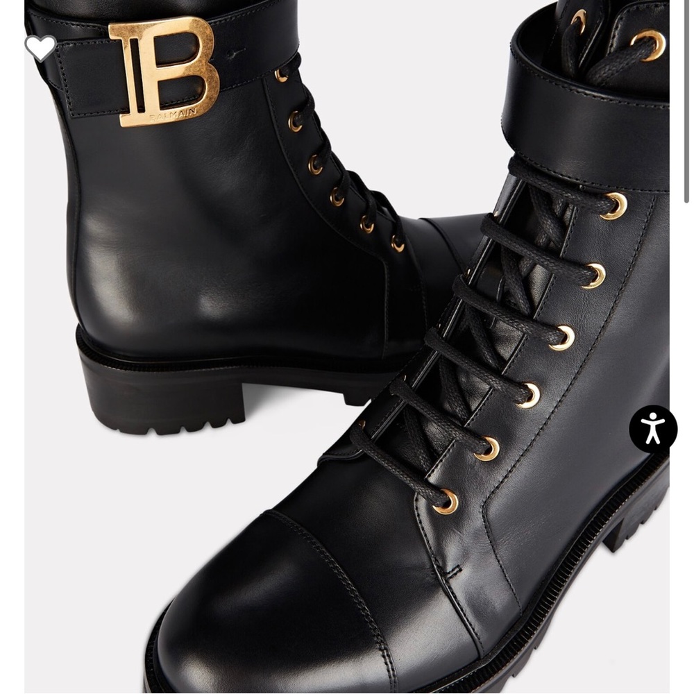 Balmain Ranger Leather Combat Boots - 40 - Picture 12 of 15